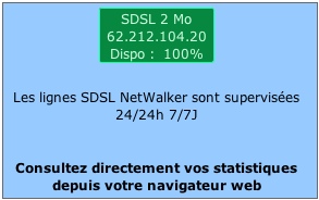 Votre navigateur vous donne un accès direct aux statistiques de votre connexion SDSL